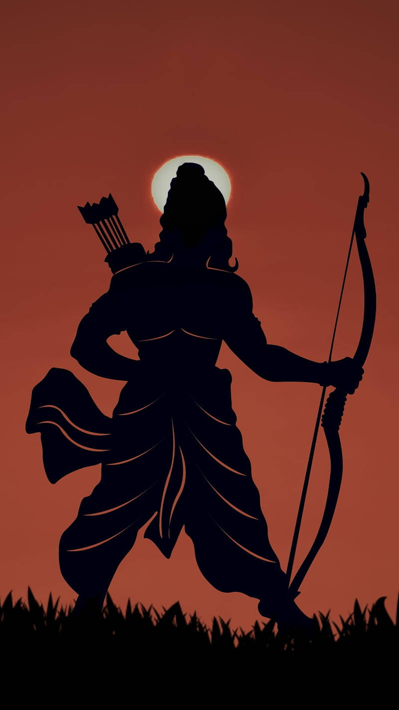 Hindu God Ram Ji Silhouette Background