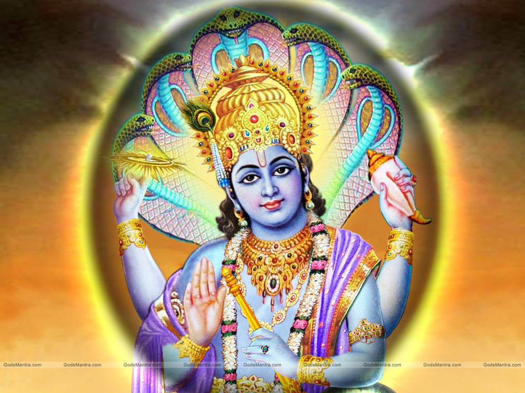 Hindu God Vishnu Krishna Background