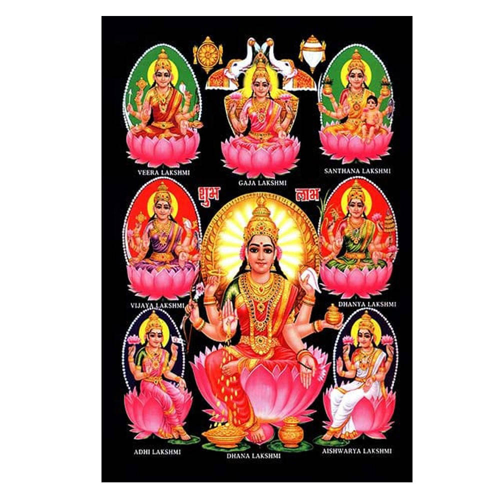 Hindu Goddess Ashta Lakshmi Dark Aesthetic Background Background