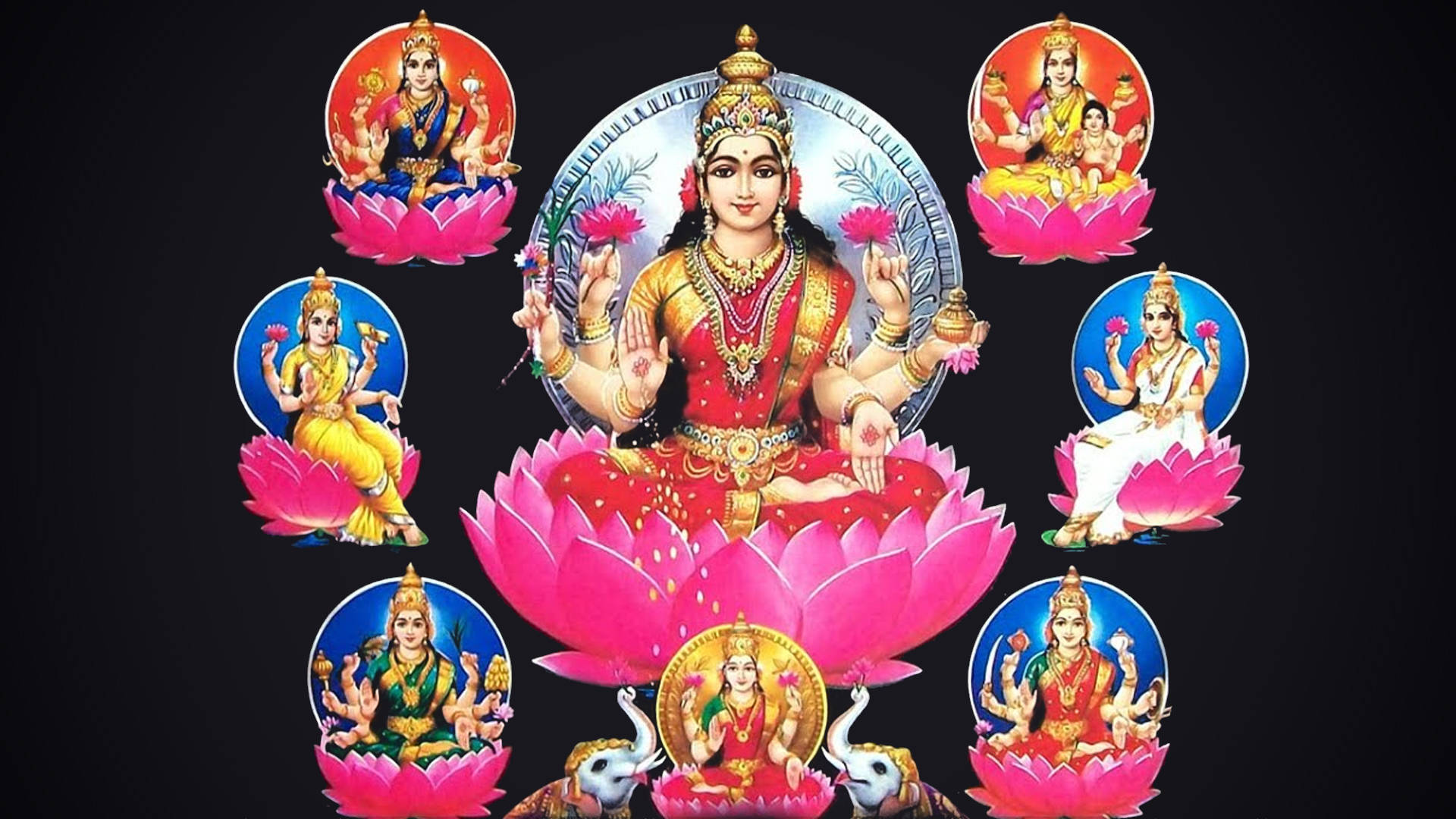 Hindu Goddess Ashta Lakshmi Poster Background