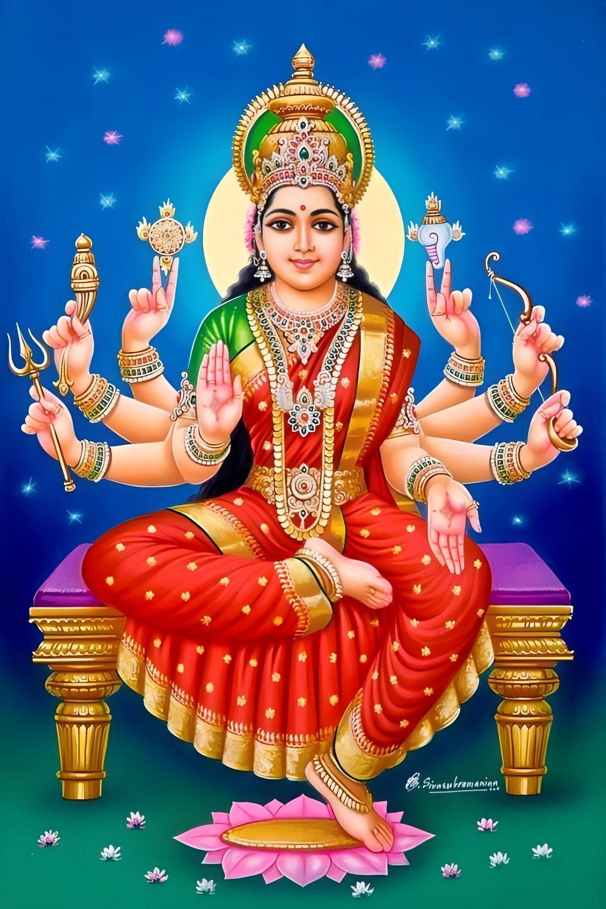 Hindu Goddess Vera Ashta Lakshmi Background