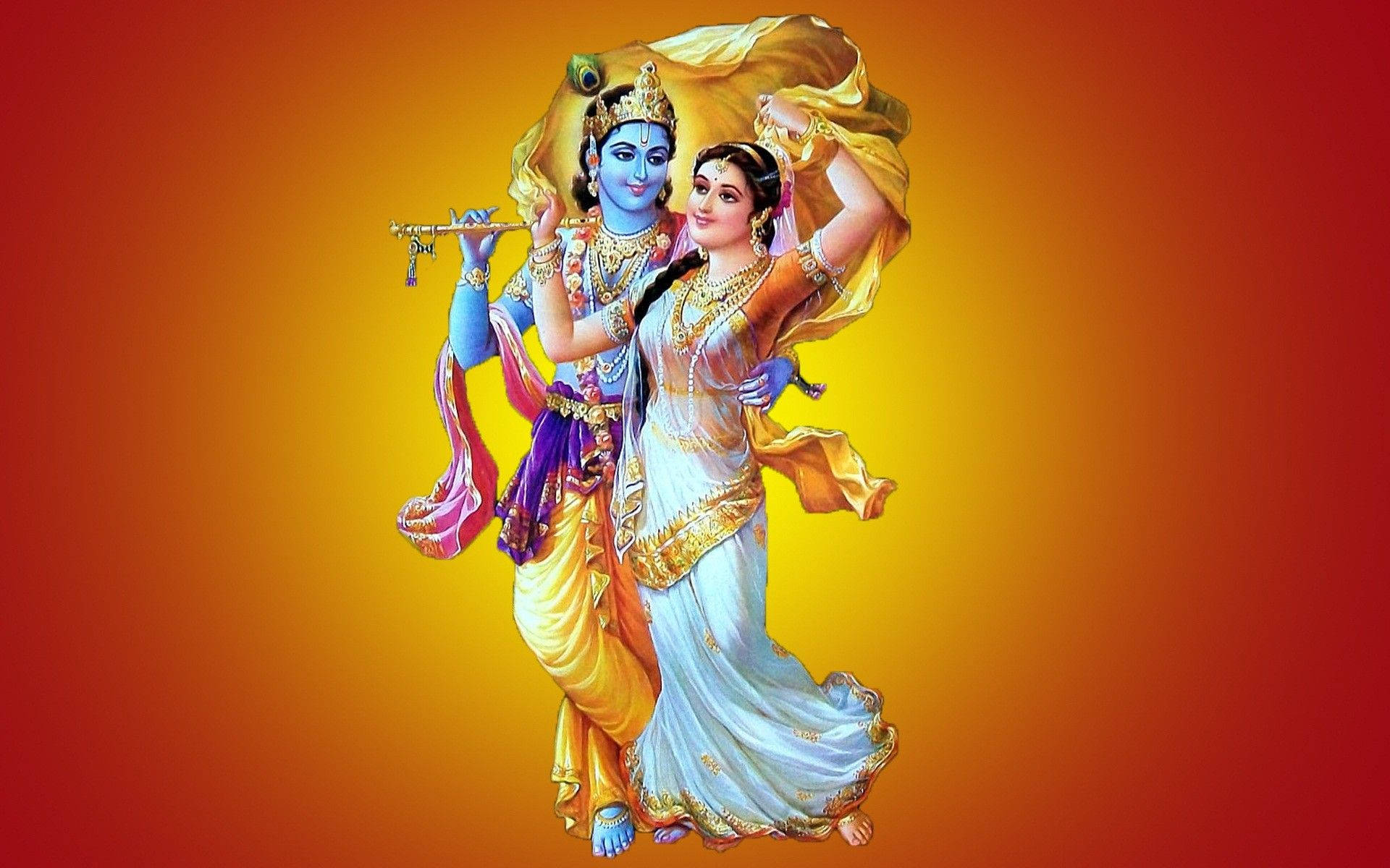 Hindu Gods Radhika And Krishna Desktop Background