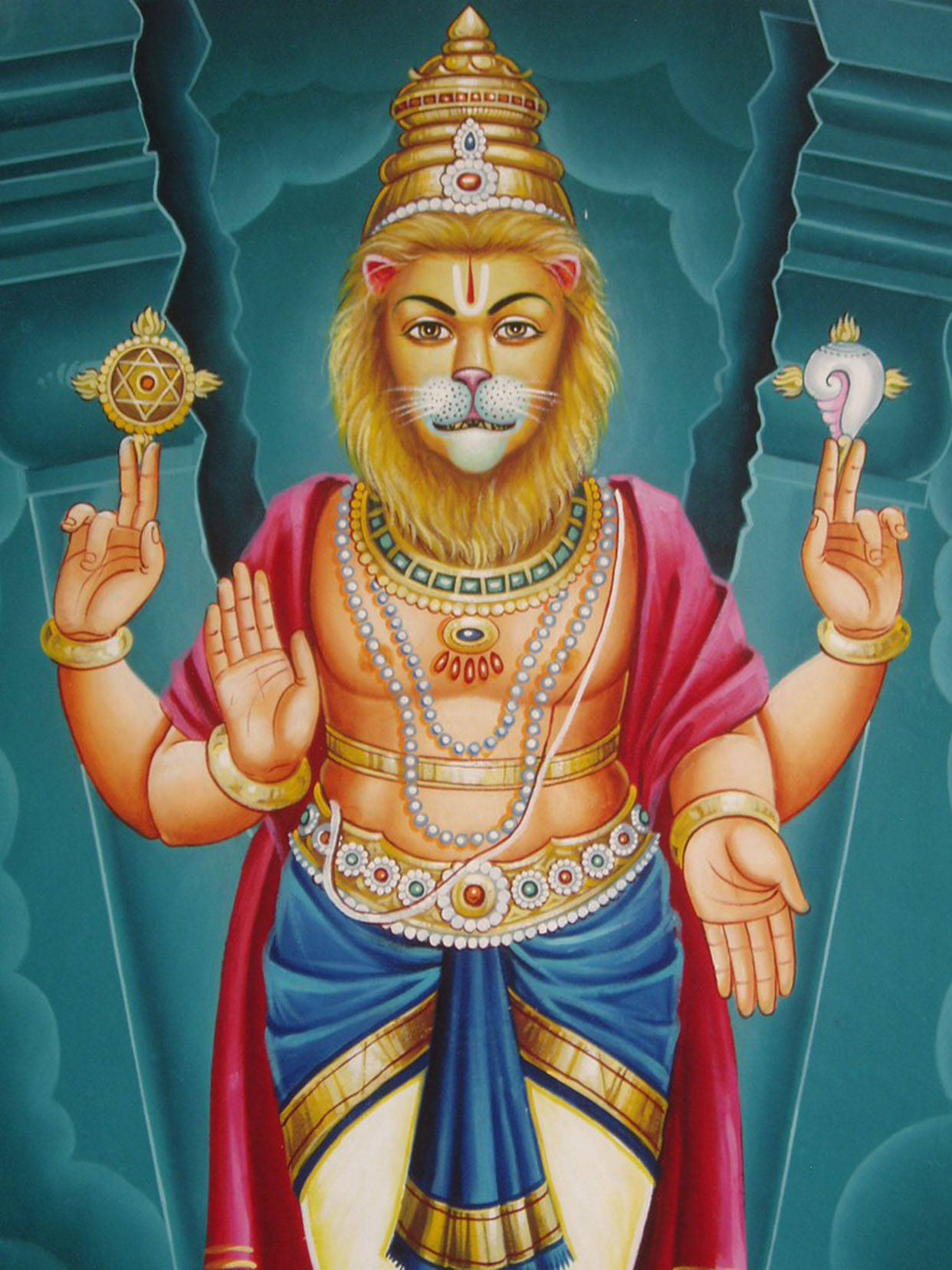 Hindu Lord Narasimha Artwork Background