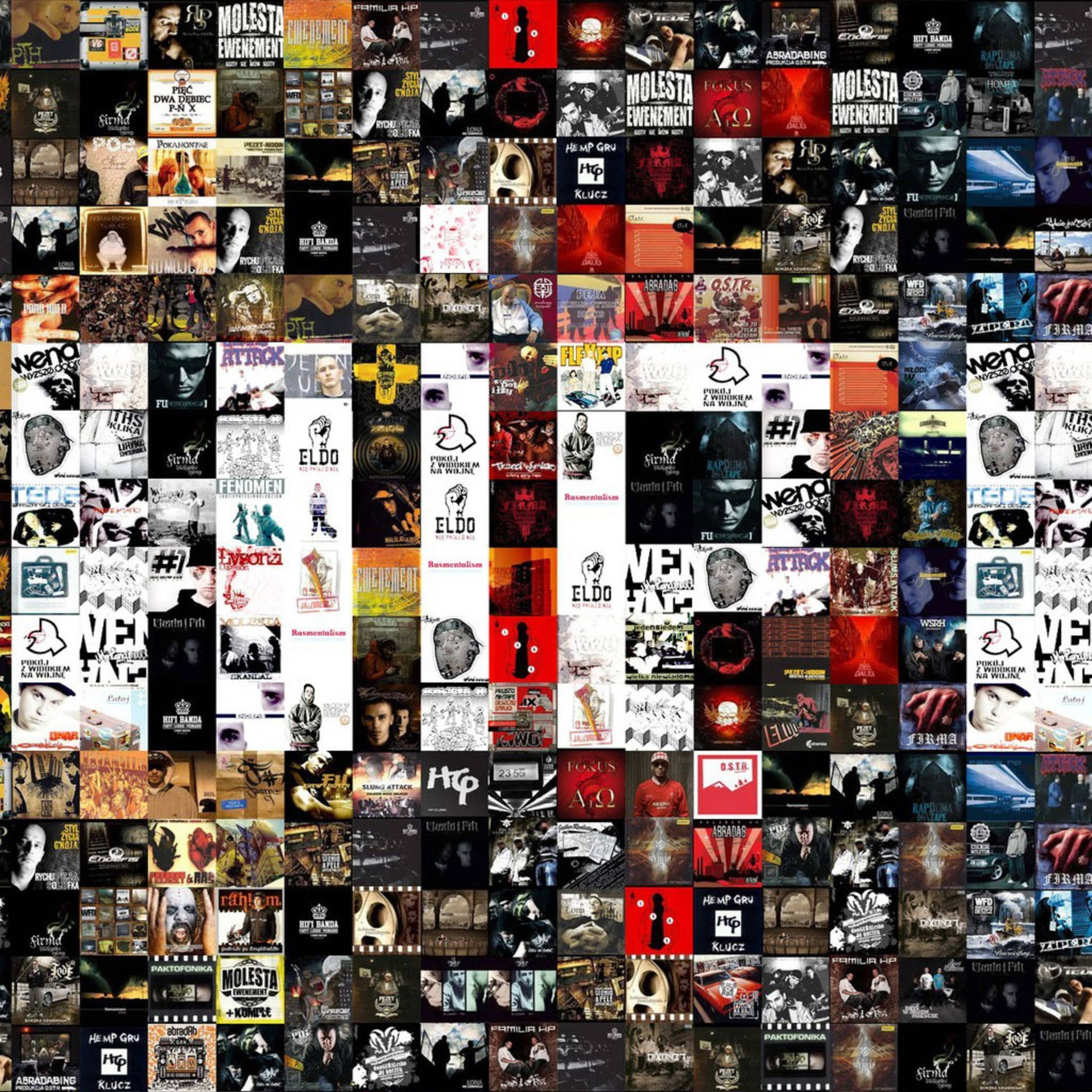 Hip Hop Album Covers Collage Background