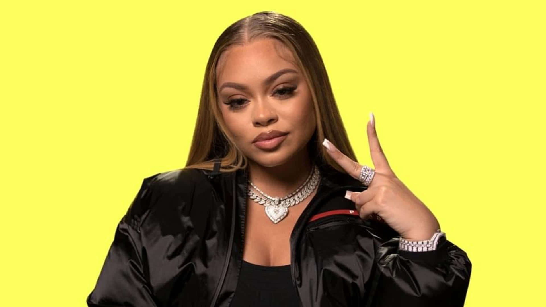 Hip Hop Artist Peace Sign Pose Background