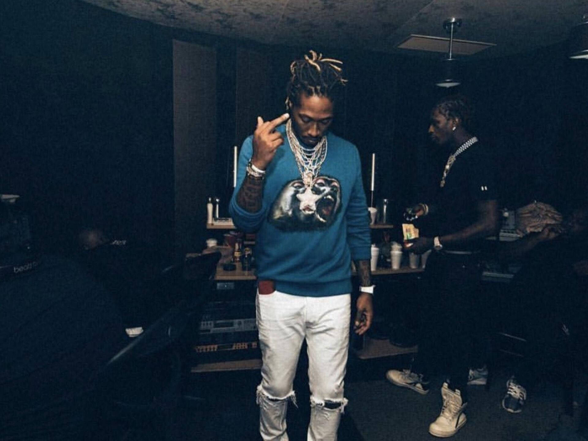 Hip-hop Artist Young Thug Photographed In Studio Background