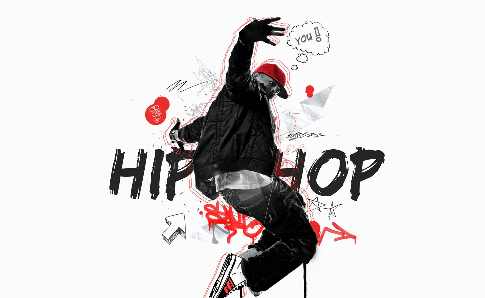 Hip Hop Dance Pose Graphic Artwork Background