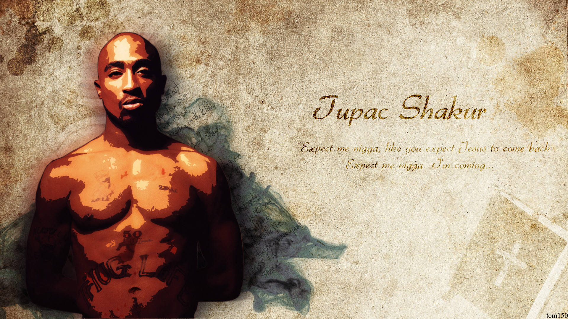 Hip Hop Icon 2pac In Artistic 2d Display