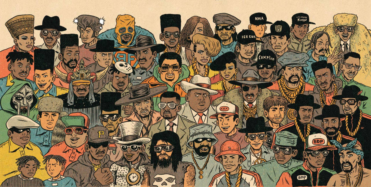 Hip Hop Legends Cartoon Background