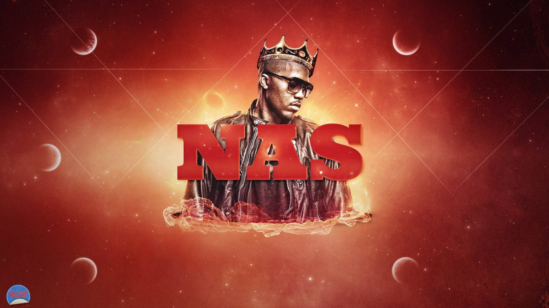 Hip Hop Royalty: Nas Donning A Crown Background