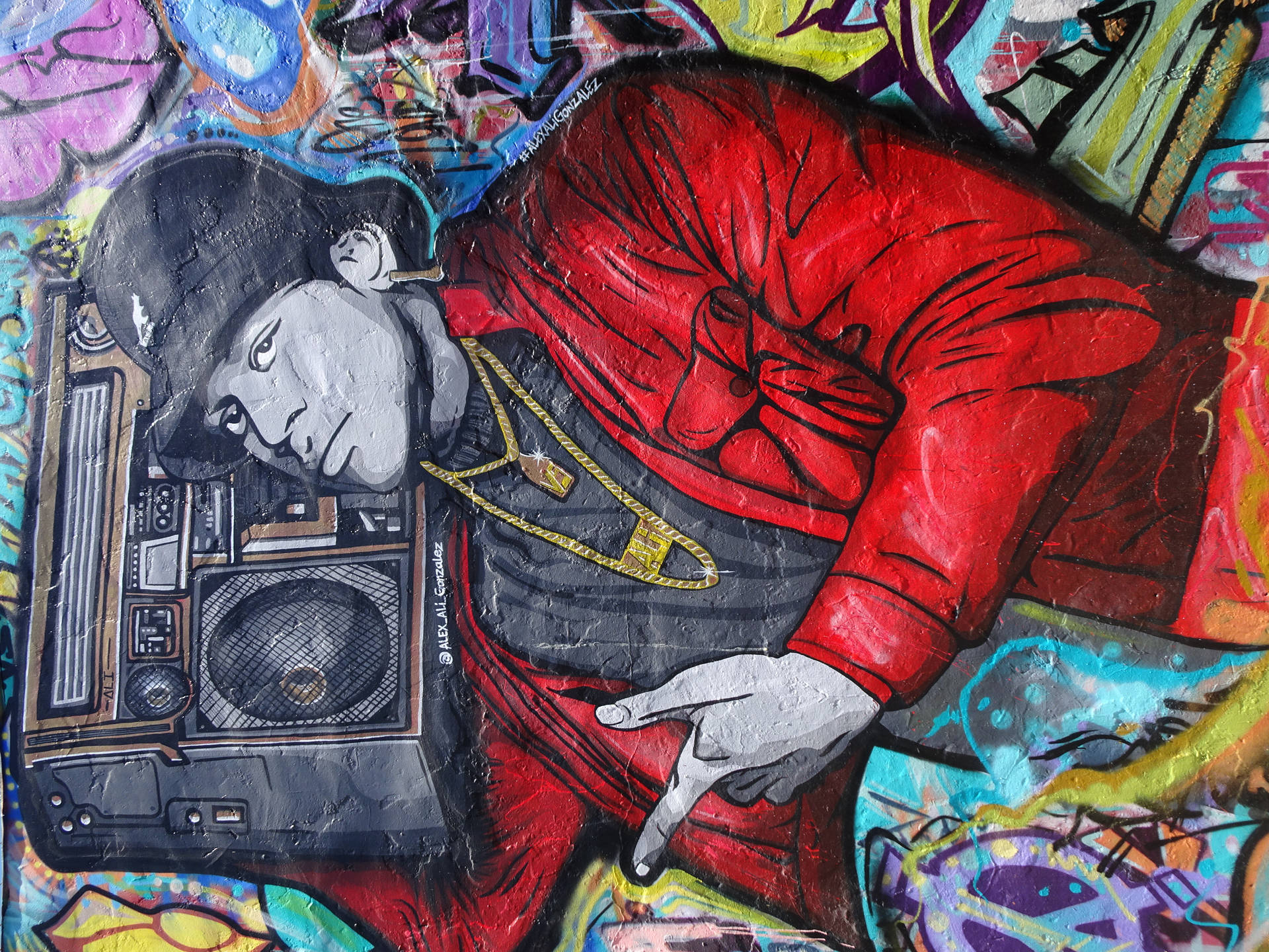 Hip-hop Stereo Man Street Art Background