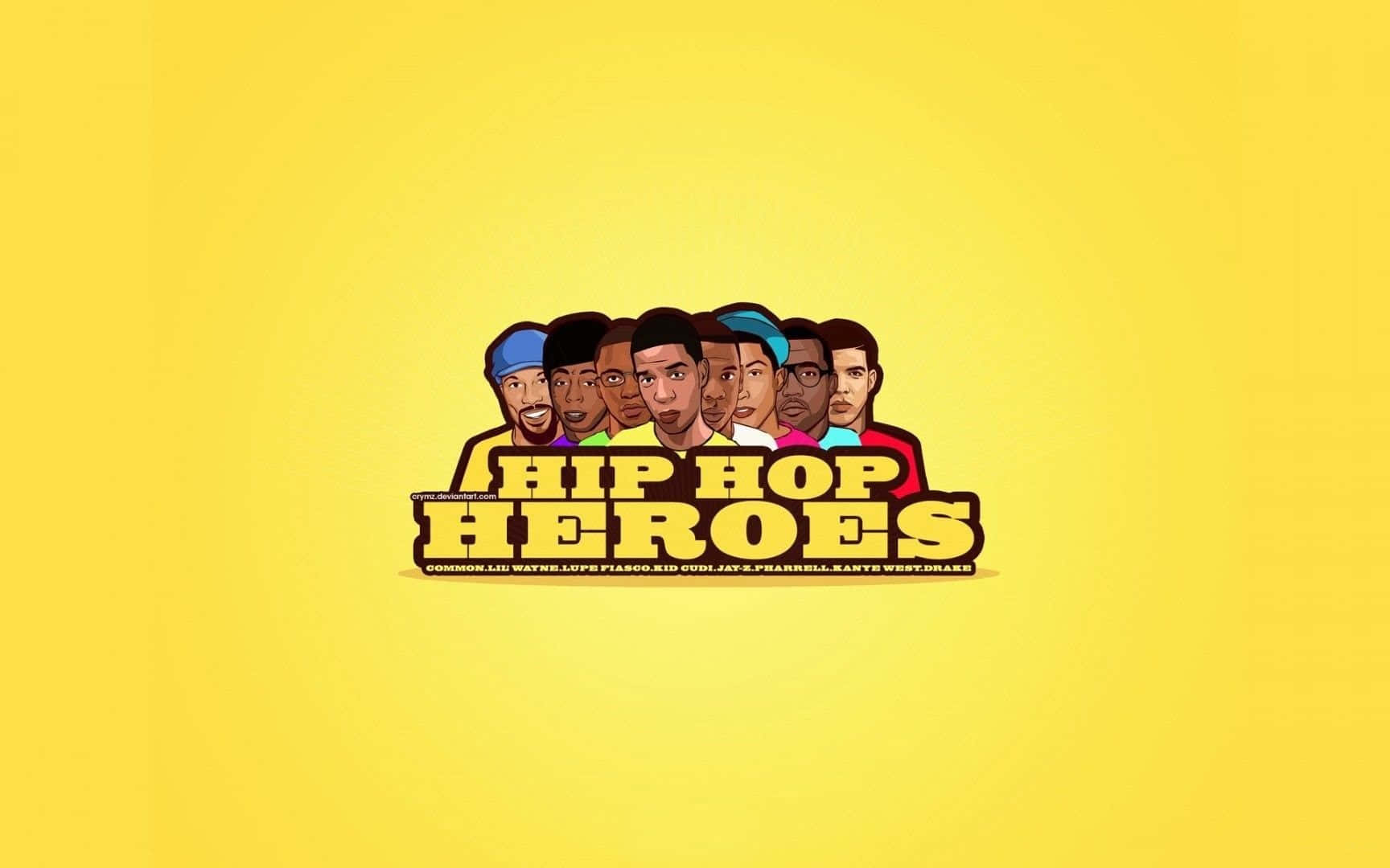 Hiphop Heroes Cartoon Rappers Graphic Design Background
