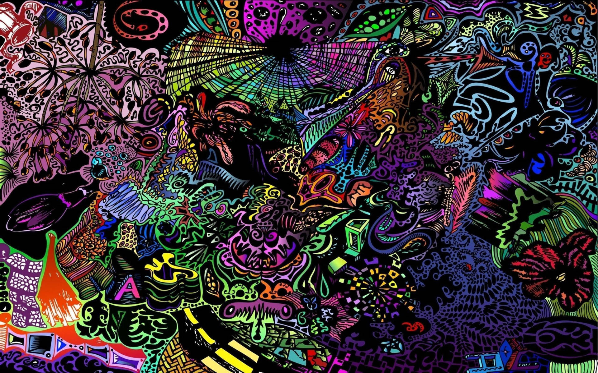 Hippie Neon Colour Pattern Background