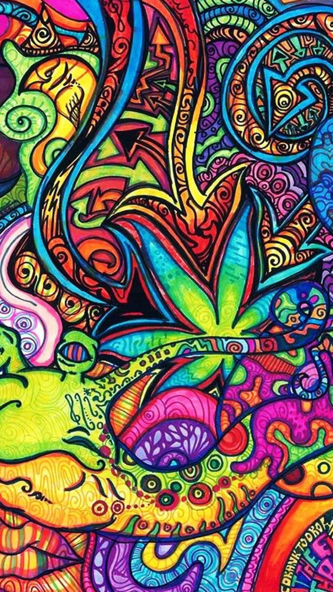 Hippie Pastel Colour Illustration Background