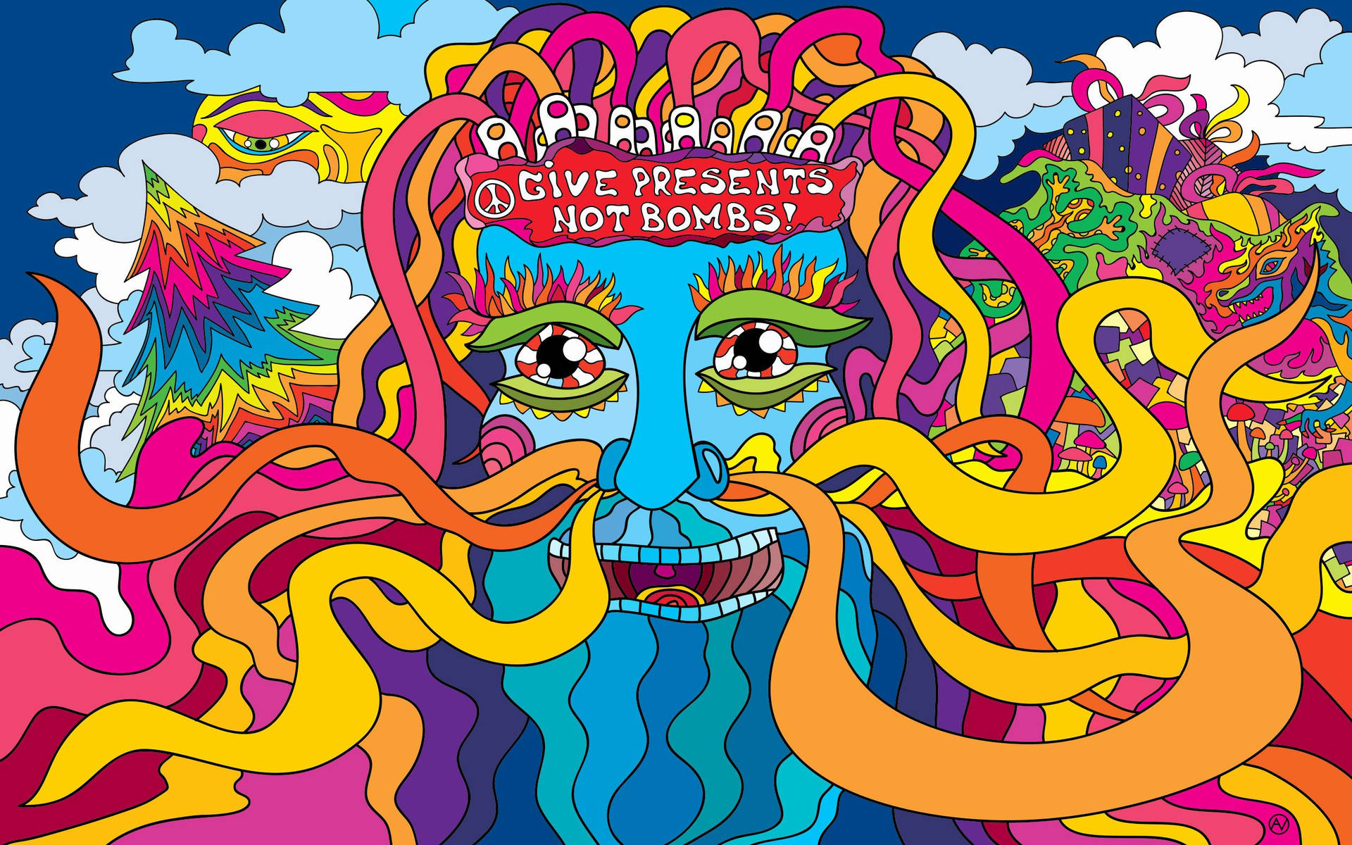 Hippie Psychedelic 4k Background