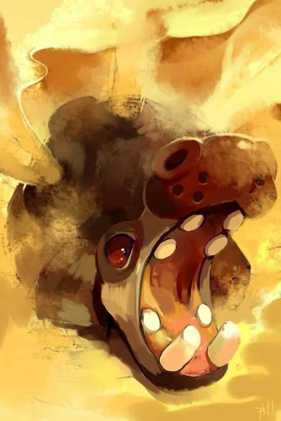 Hippowdon Expelling Sand Background