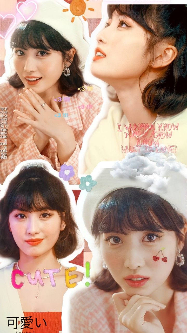 Hirai Momo Cute Collage Background