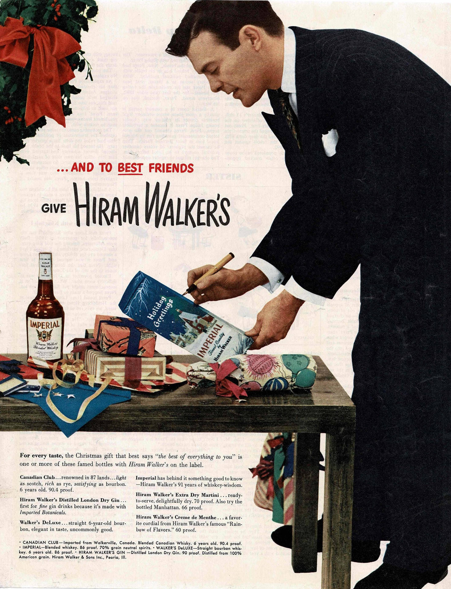 Hiram Walker Best Friend Gifts Ad Background