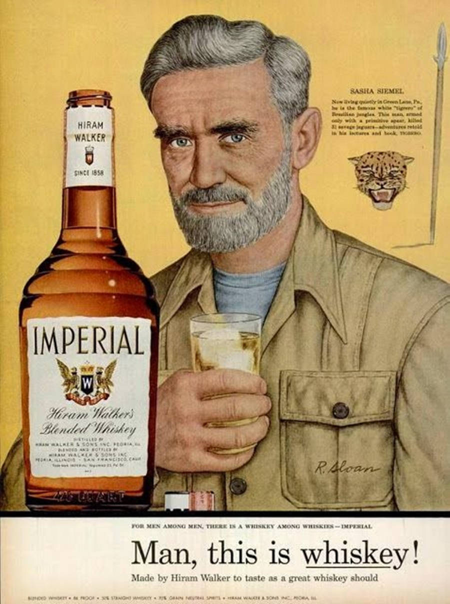 Hiram Walker Imperial American Whiskey Ad Poster Background