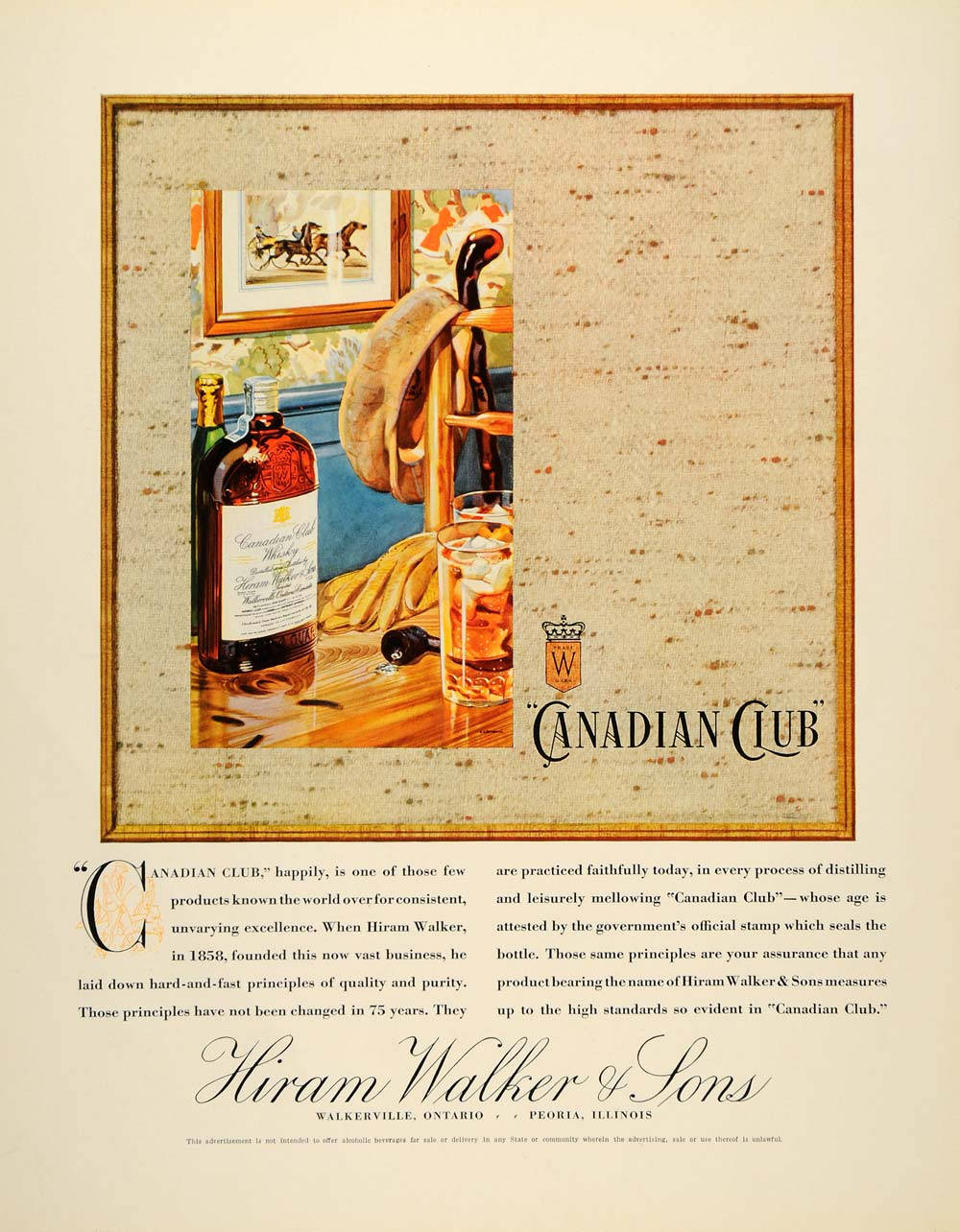 Hiram Walker & Sons Canadian Club Vintage Poster