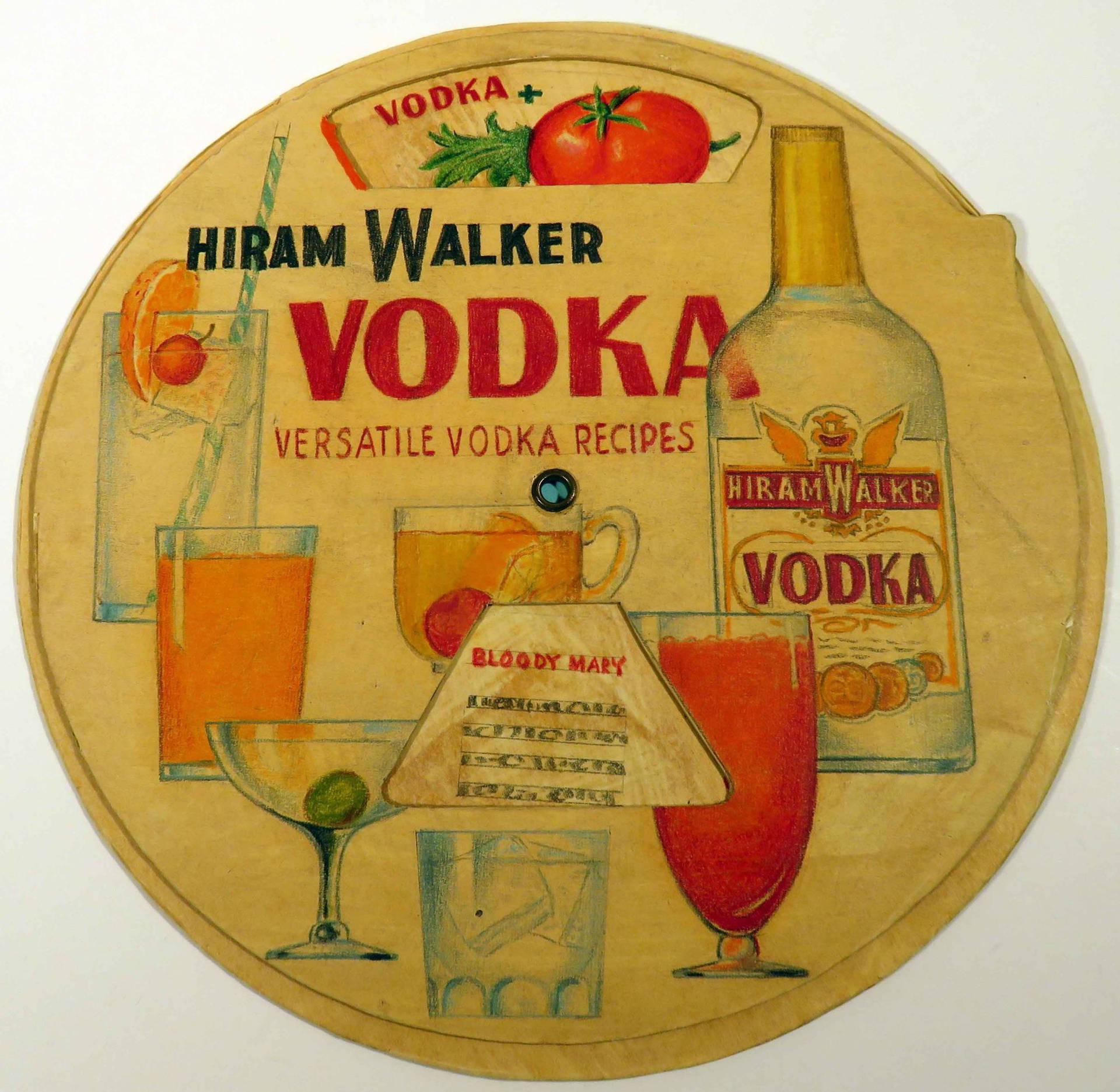 Hiram Walker Vodka Recipes Ad Logo Background