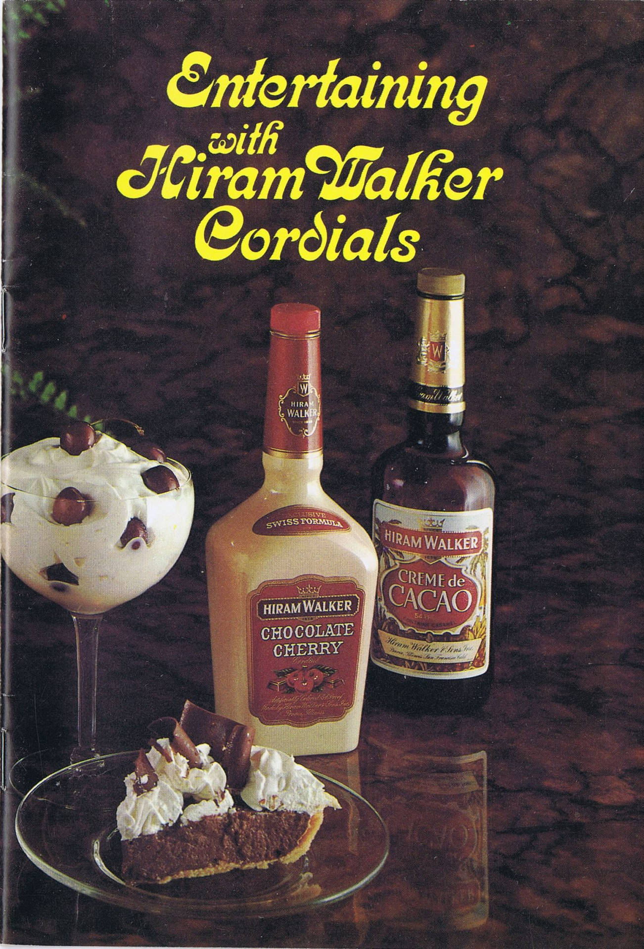 Hiram Walker Wedding Cordial Advertisement Background