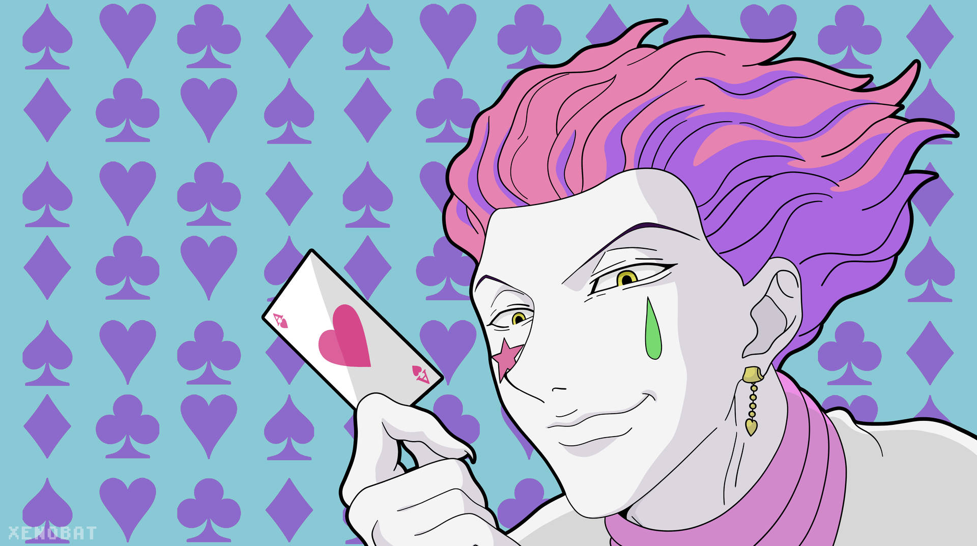 Hisoka 4k Heart Card Background