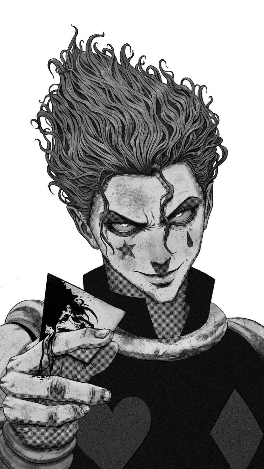 Hisoka In Black And White - A Striking 4k Portrait Background