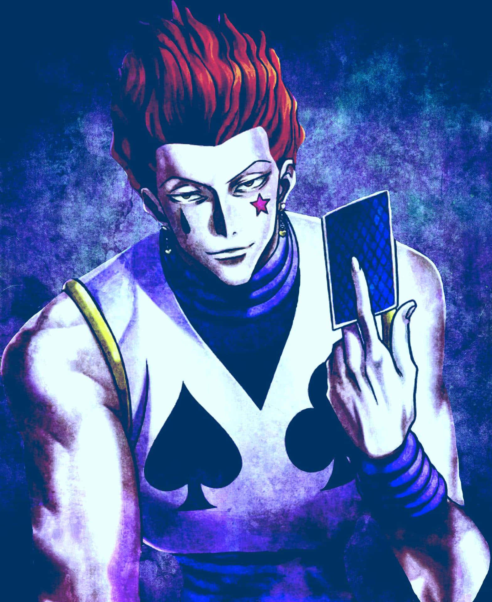 Hisoka Iphone Showered In Neon Green Background