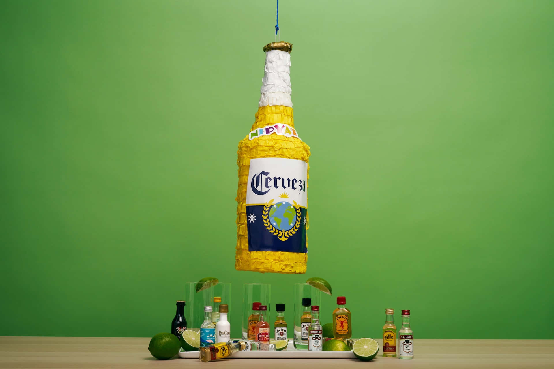 Hispanic Beer Piñata Background