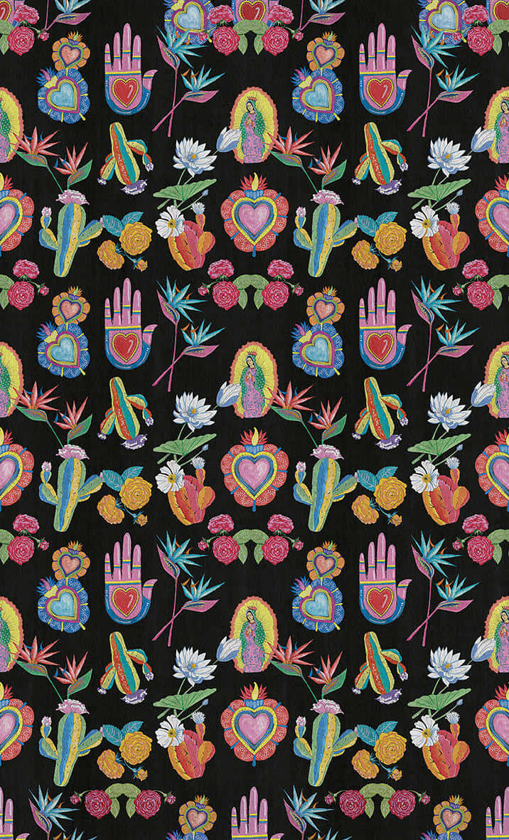 Hispanic Folk Pattern Background