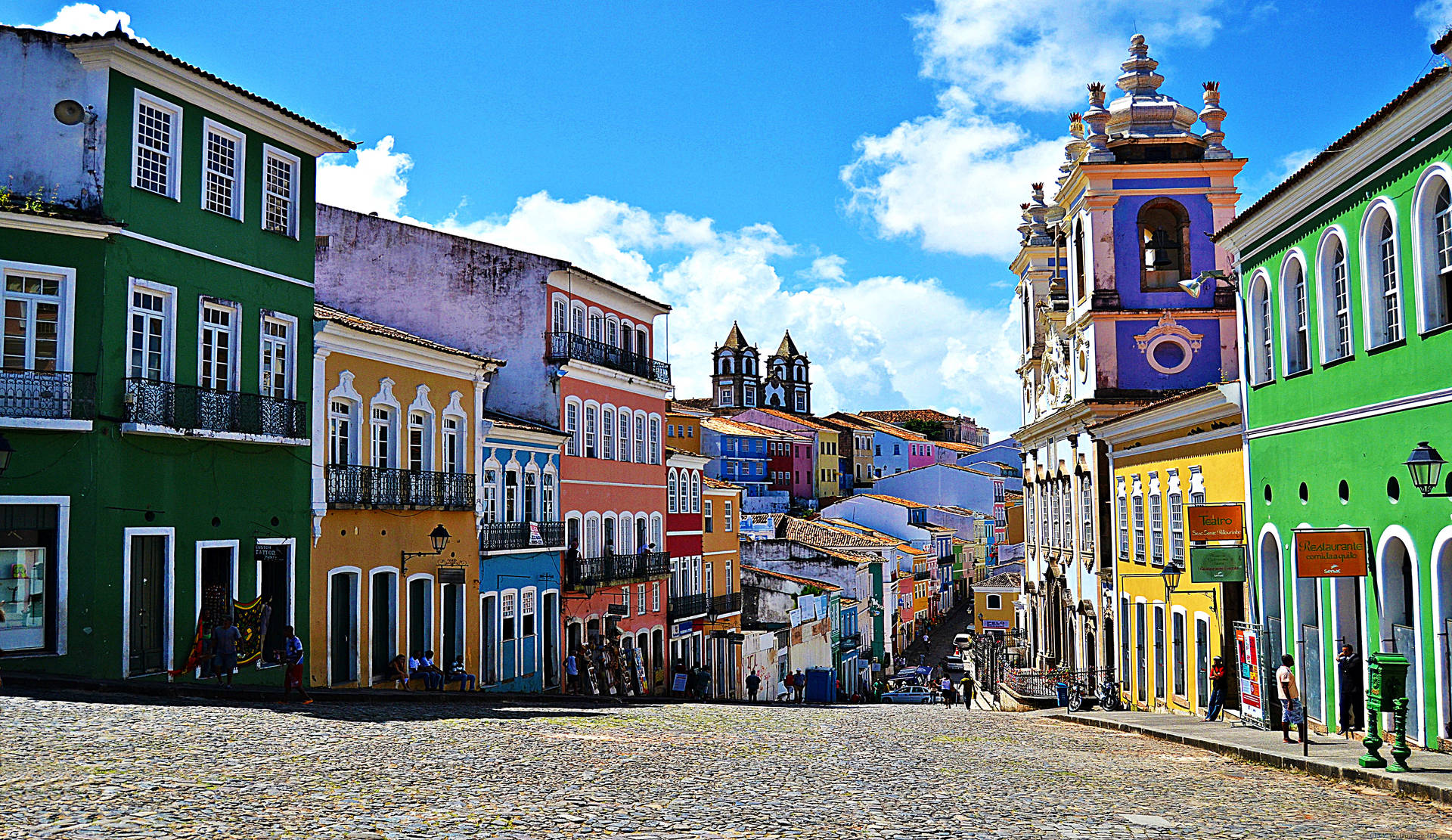 Historic Center Of Salvador Brazil Background