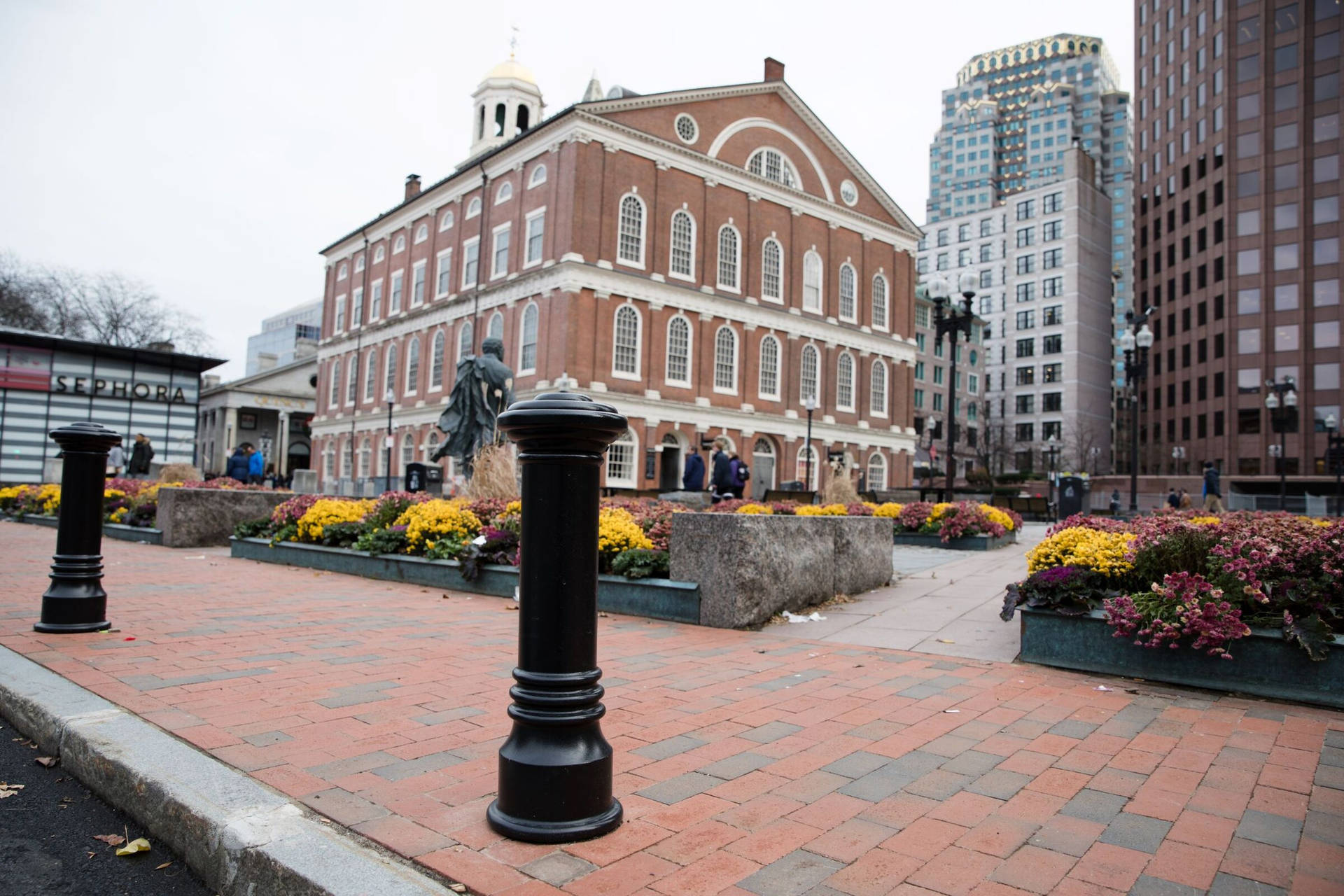 Historic Faneuil Hall Under A Dramatic Gray Sky