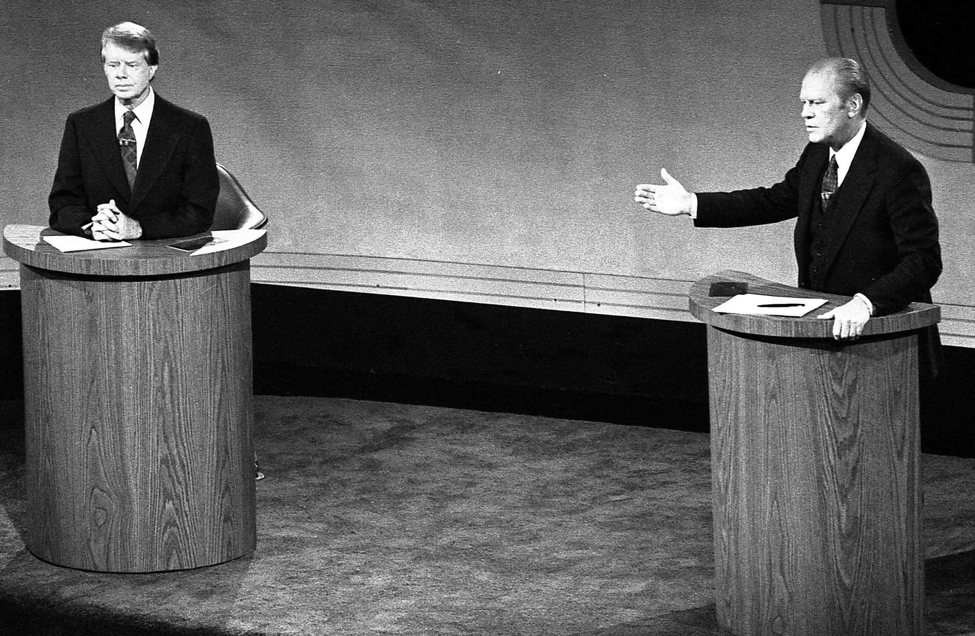 Historic Political Debate Blackand White Background