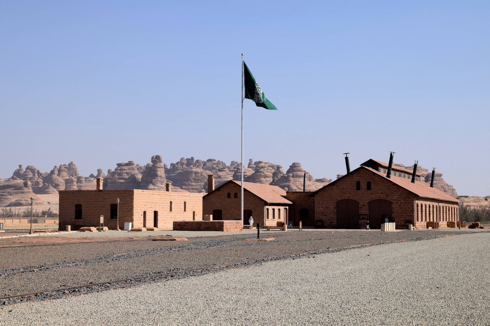 Historic Ruins Of The Hejaz Railway In Saudi Arabia Background