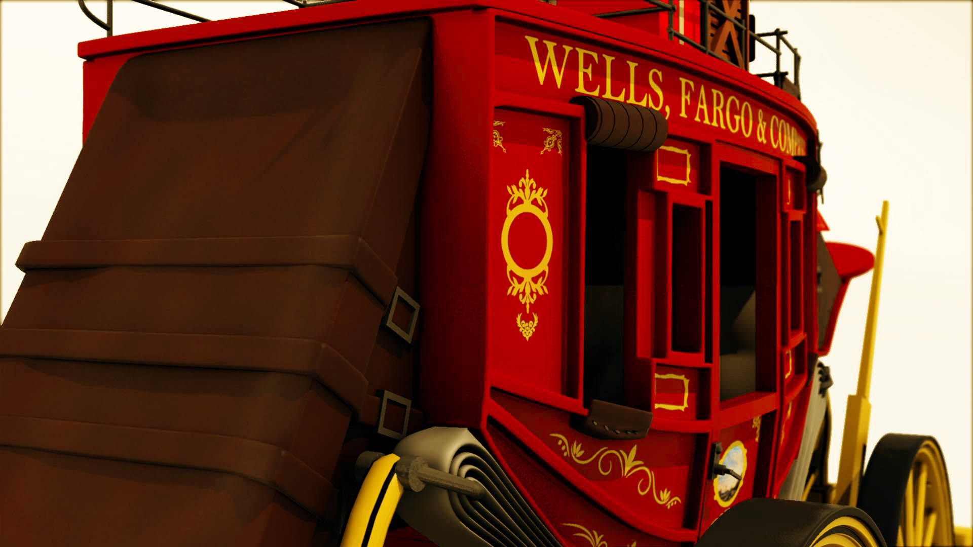 Historic Wells Fargo Stagecoach In A Wild West Scenario Background