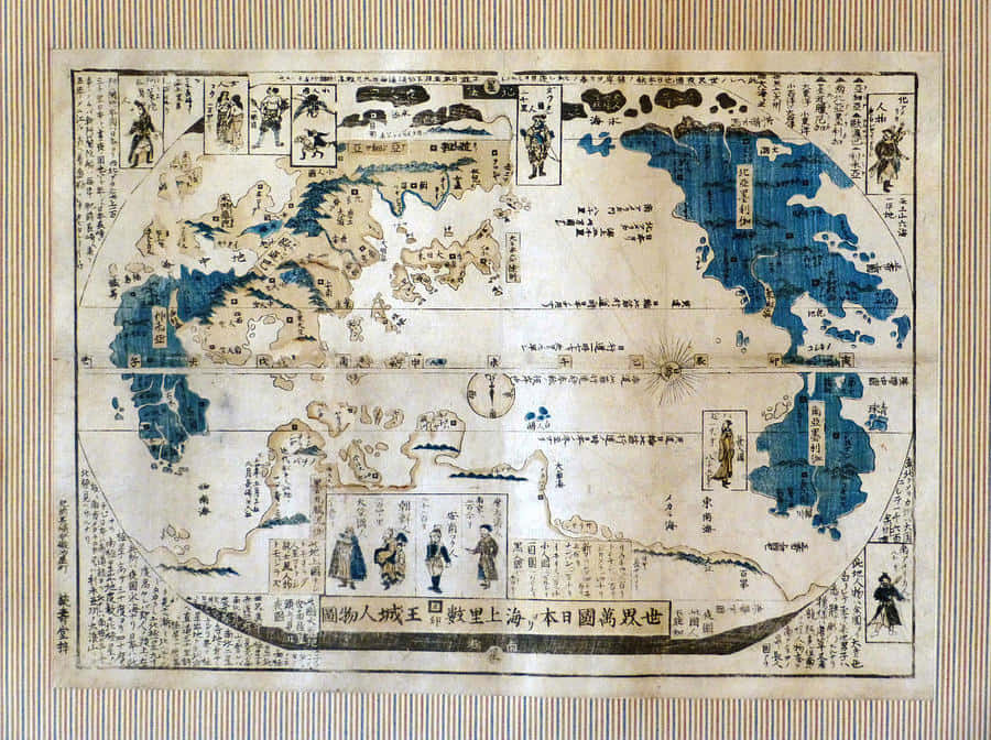 Historical East Asian World Map Background