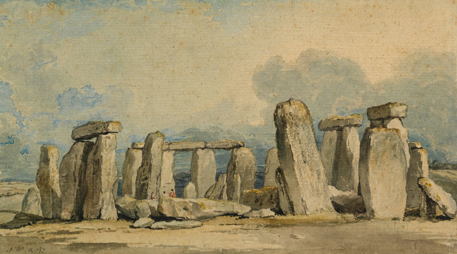 Historical Landmark In England Stonehenge Painting Background