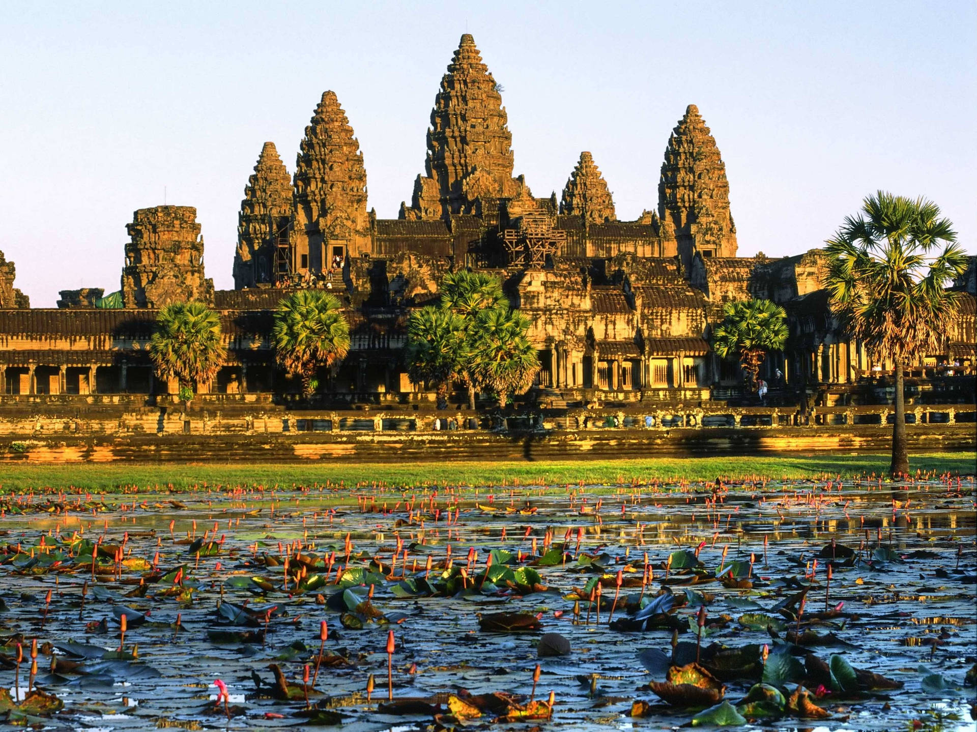 Historical Site Of Angkor Wat In Cambodia Background