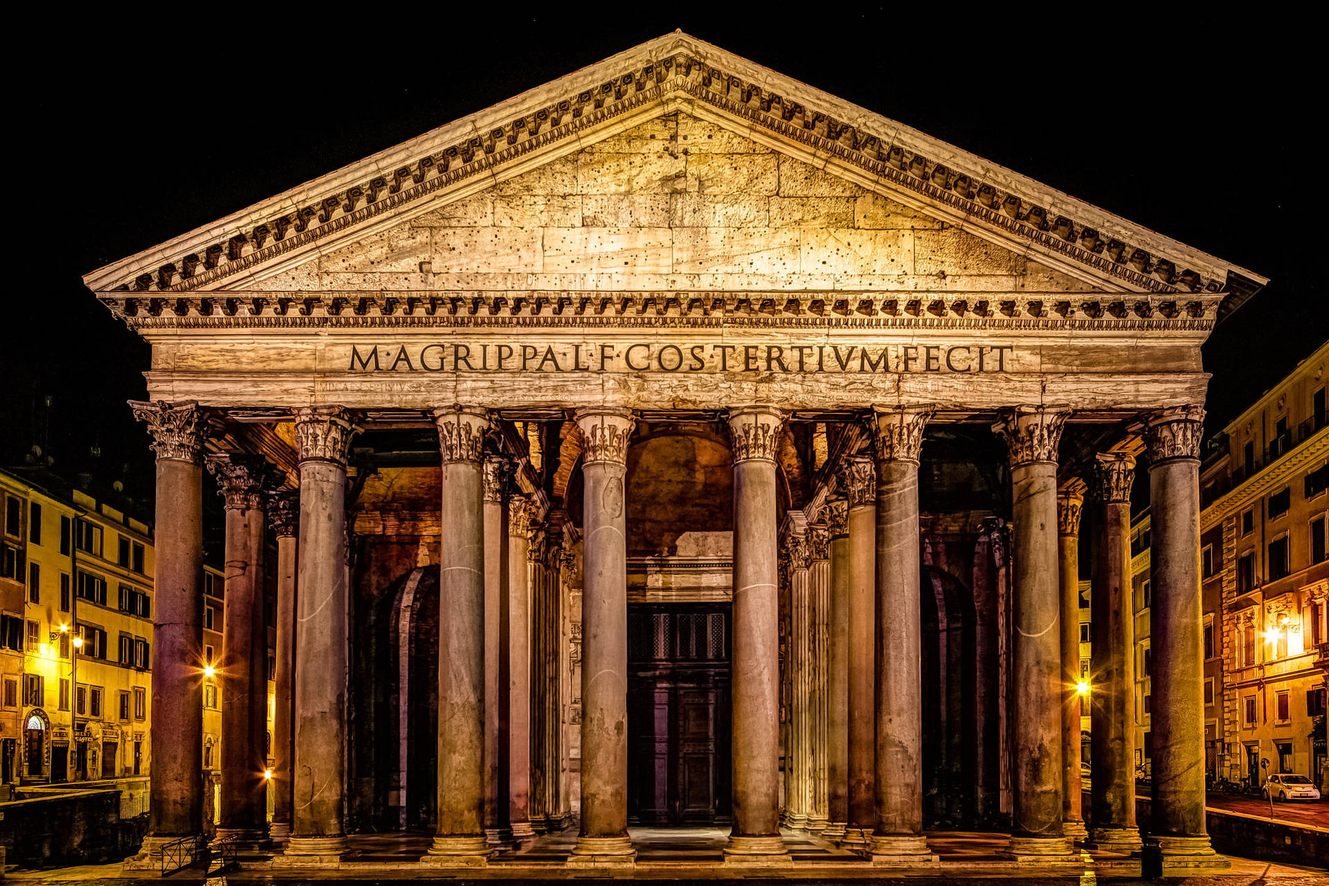 Historical Temple In Rome Background