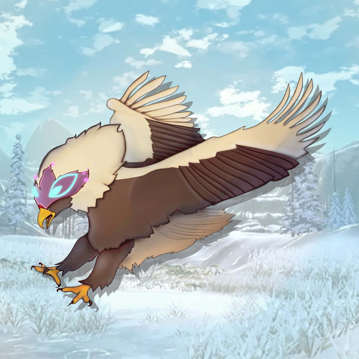 Hisuian Braviary Stretching Its Wings