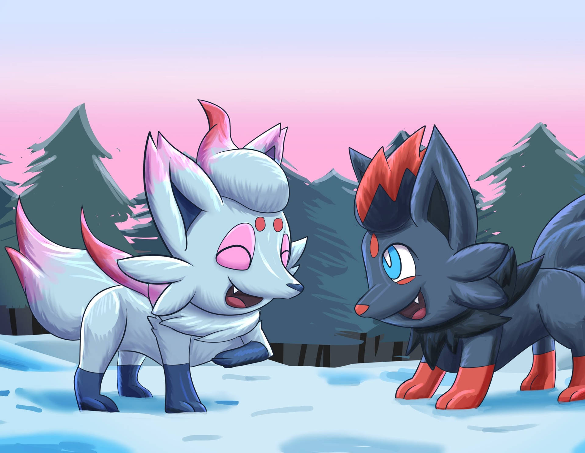 Hisuian Zorua And Zorua Snow