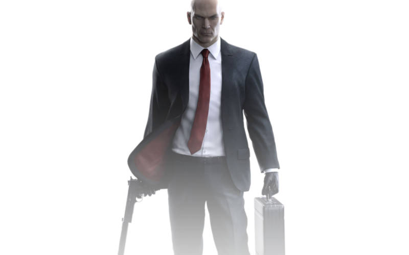 Hitman 2018 Agent 47 With Suitcase And Gun Background