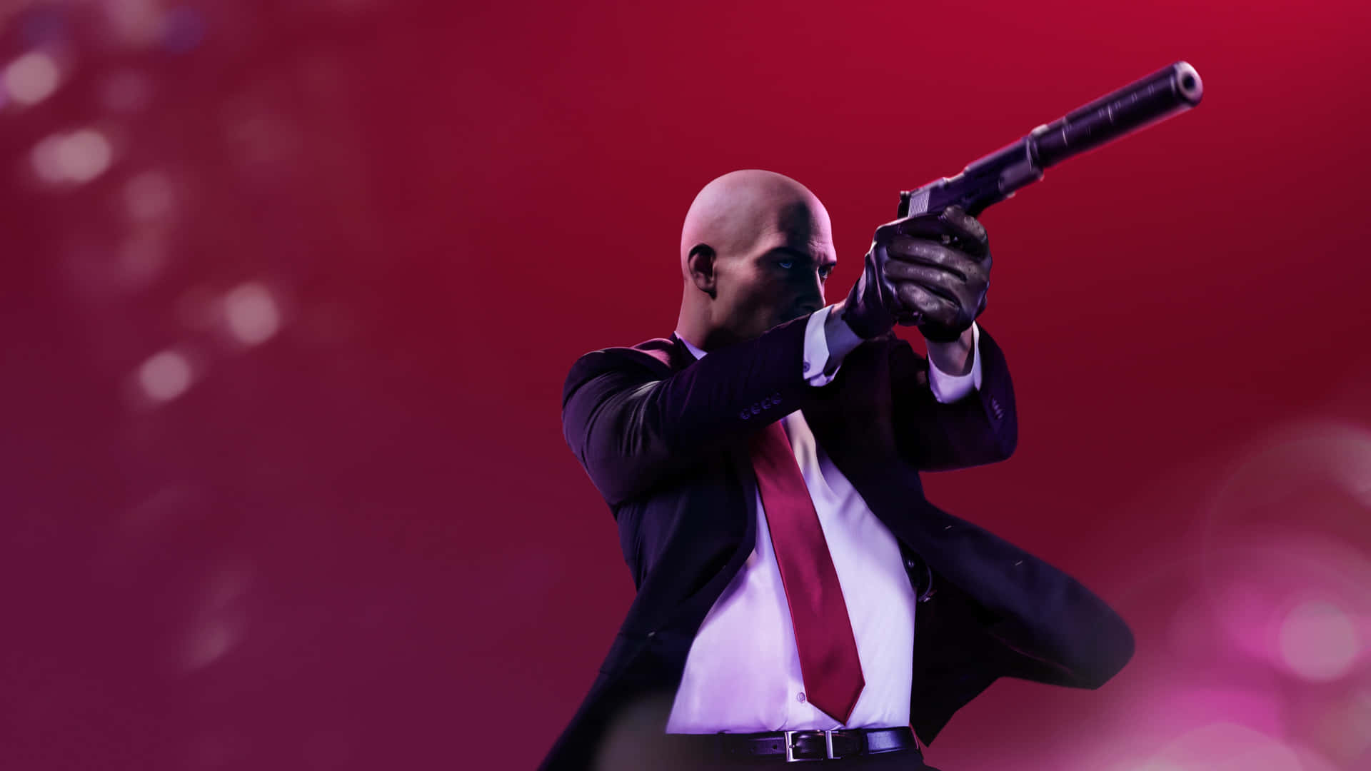 Hitman Agent 47 Aiming At A Target Background