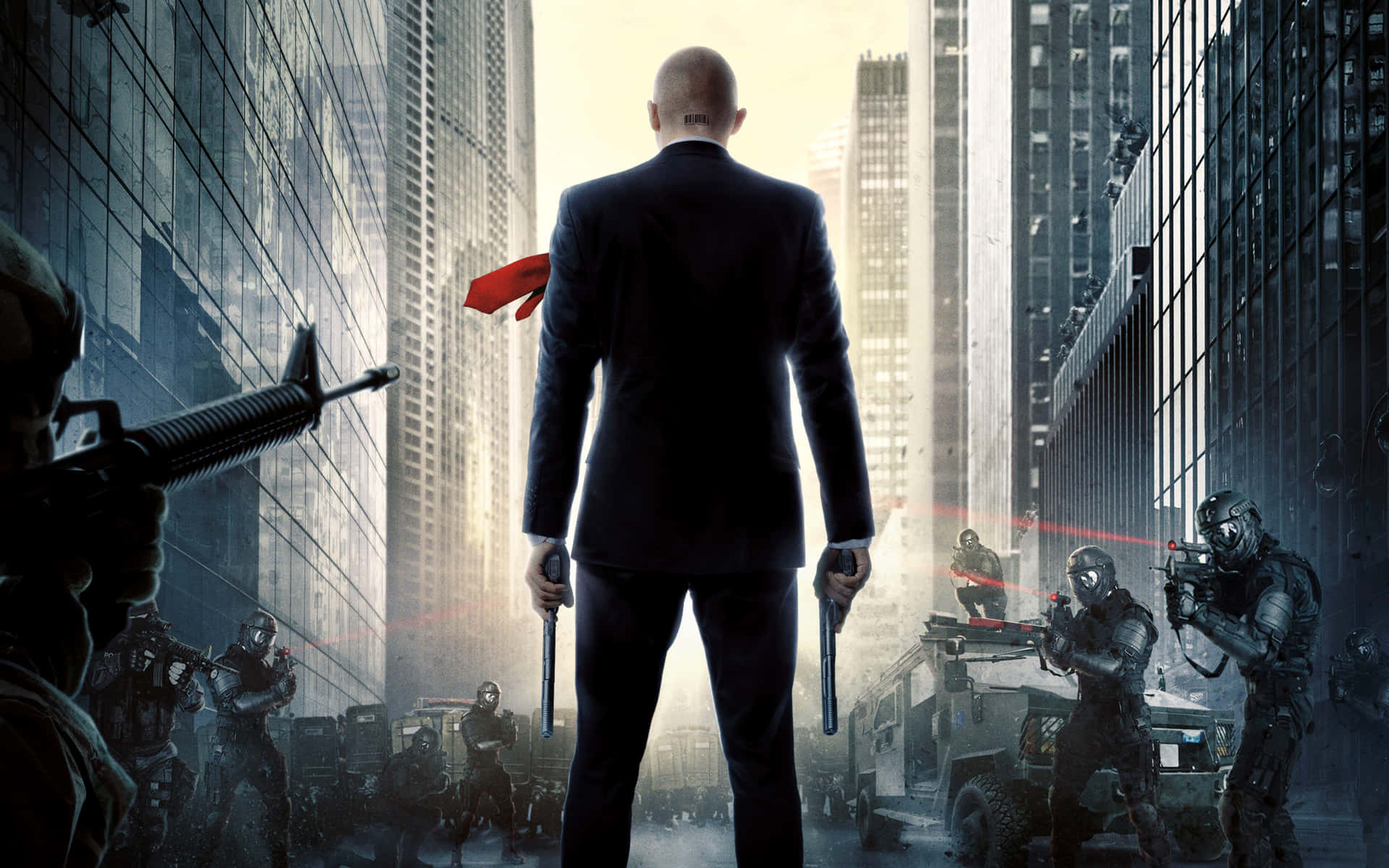 Hitman Agent 47 Fighting Villains Background