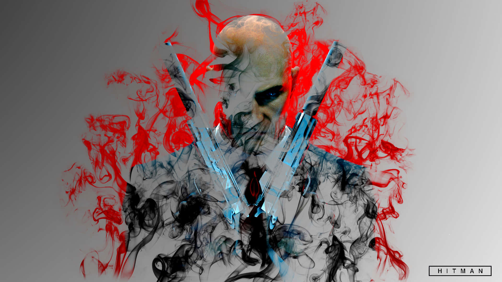 Hitman Agent 47 Smoke Silhouette Background