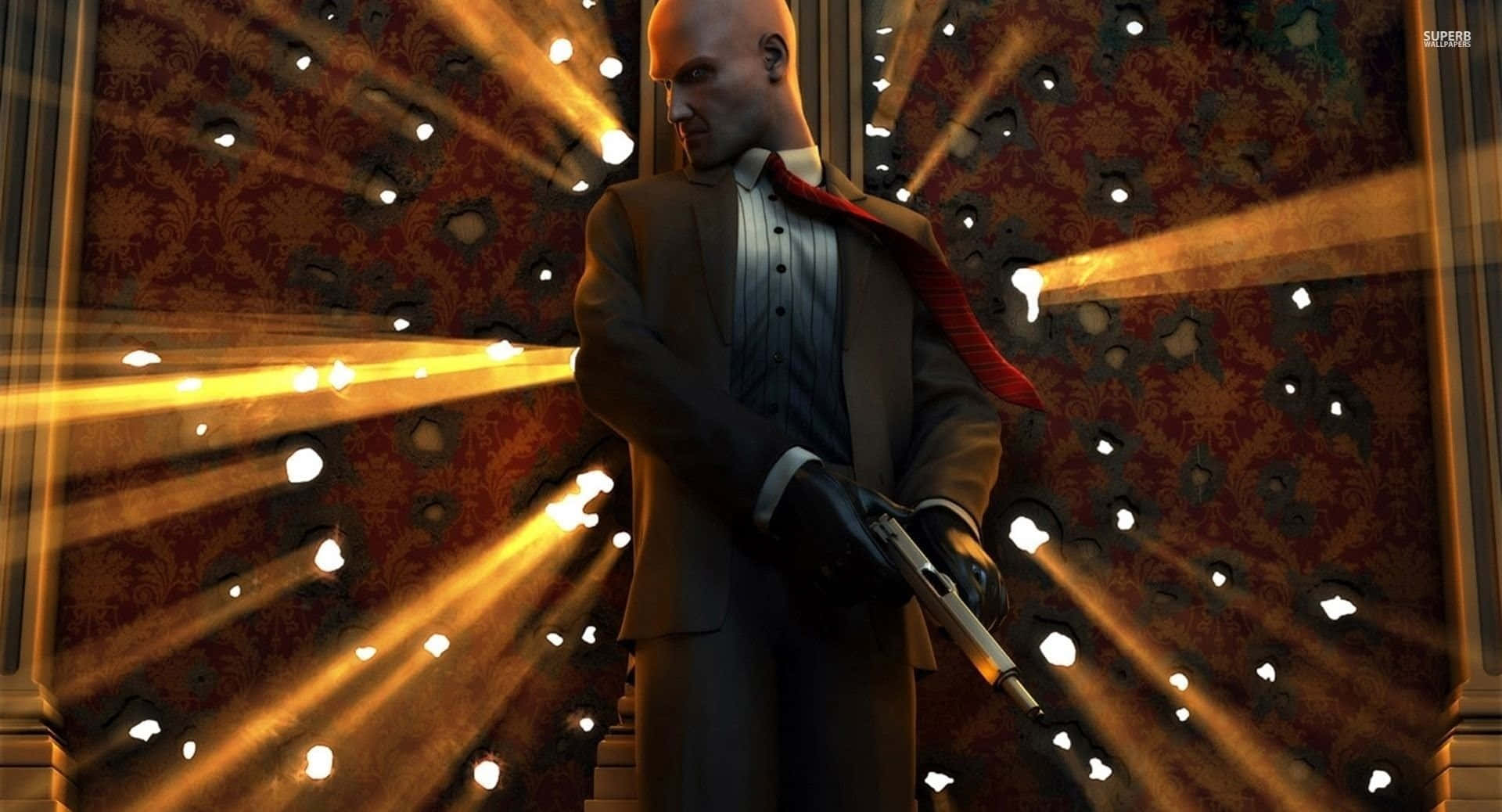 Hitman Blood Money Agent 47 Hiding From Bullets Background