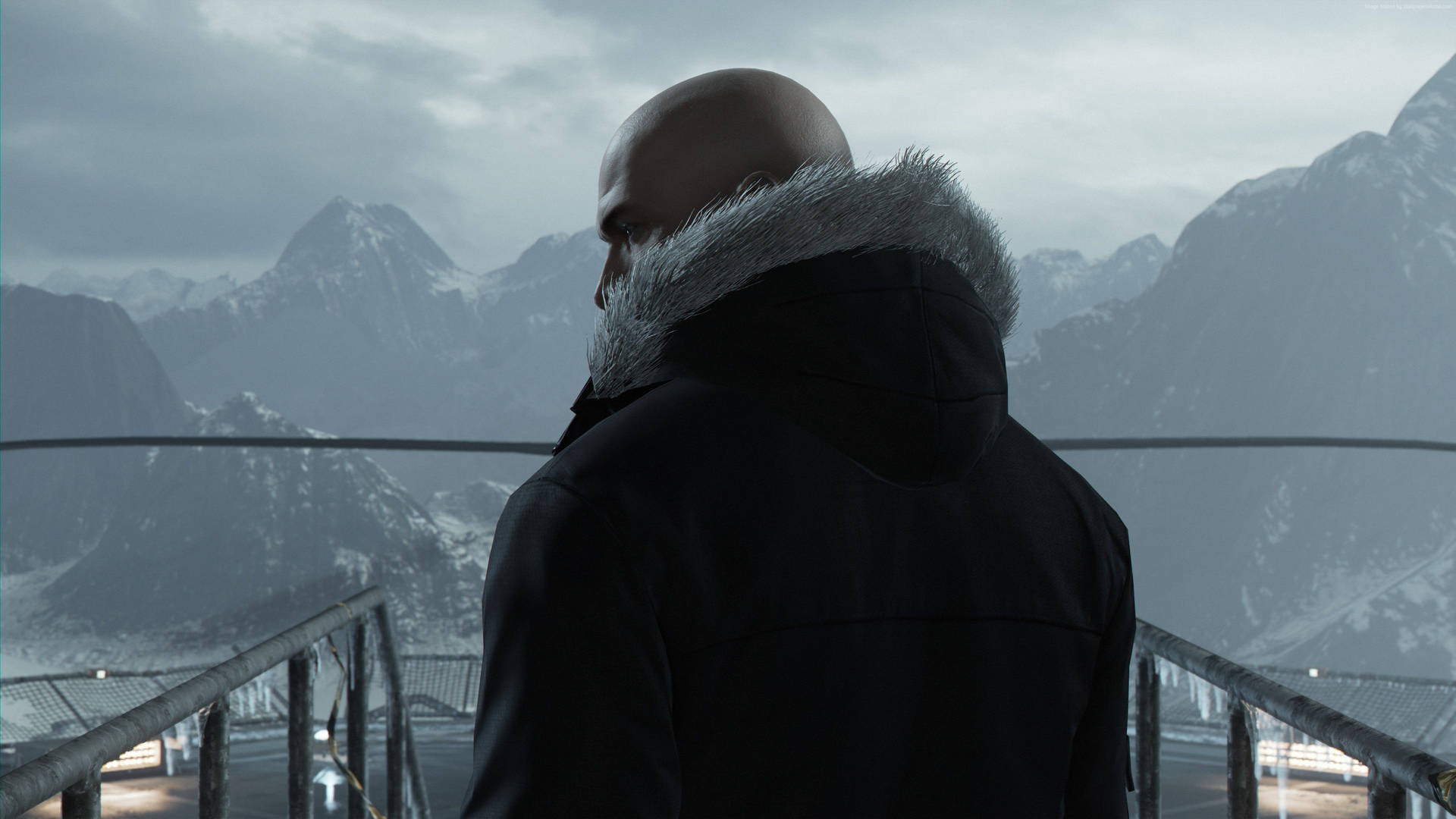 Hitman In Black Coat Background