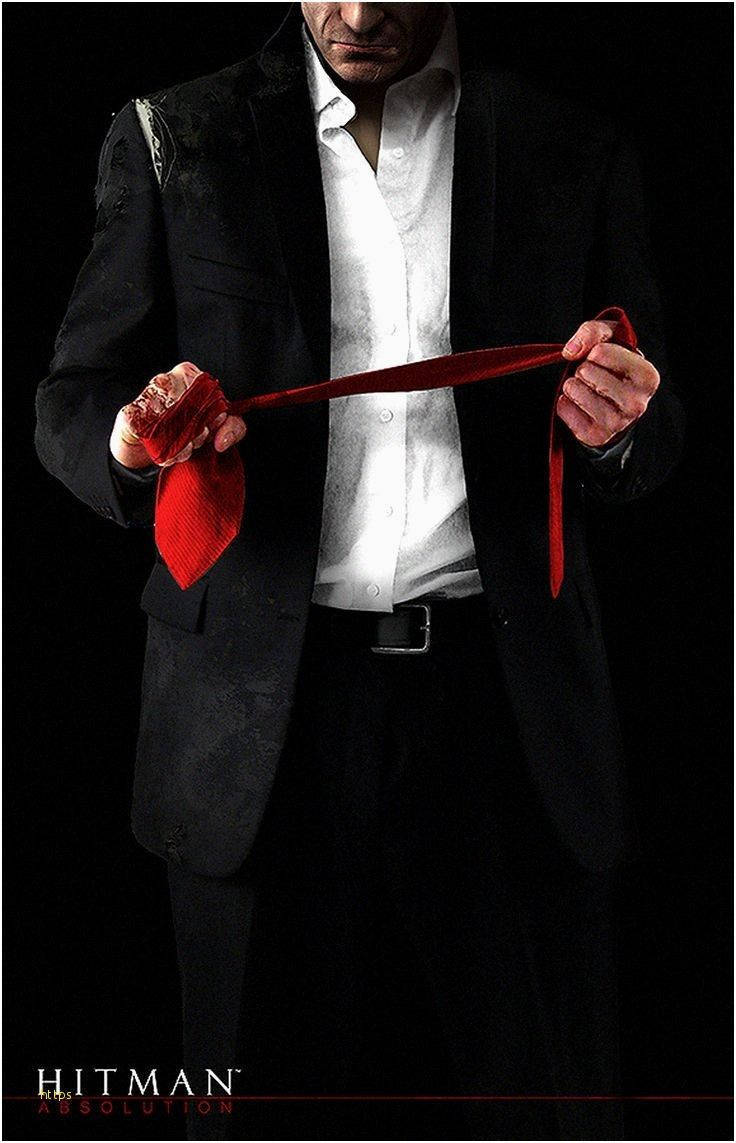 Hitman Series Holding A Red Handkerchief