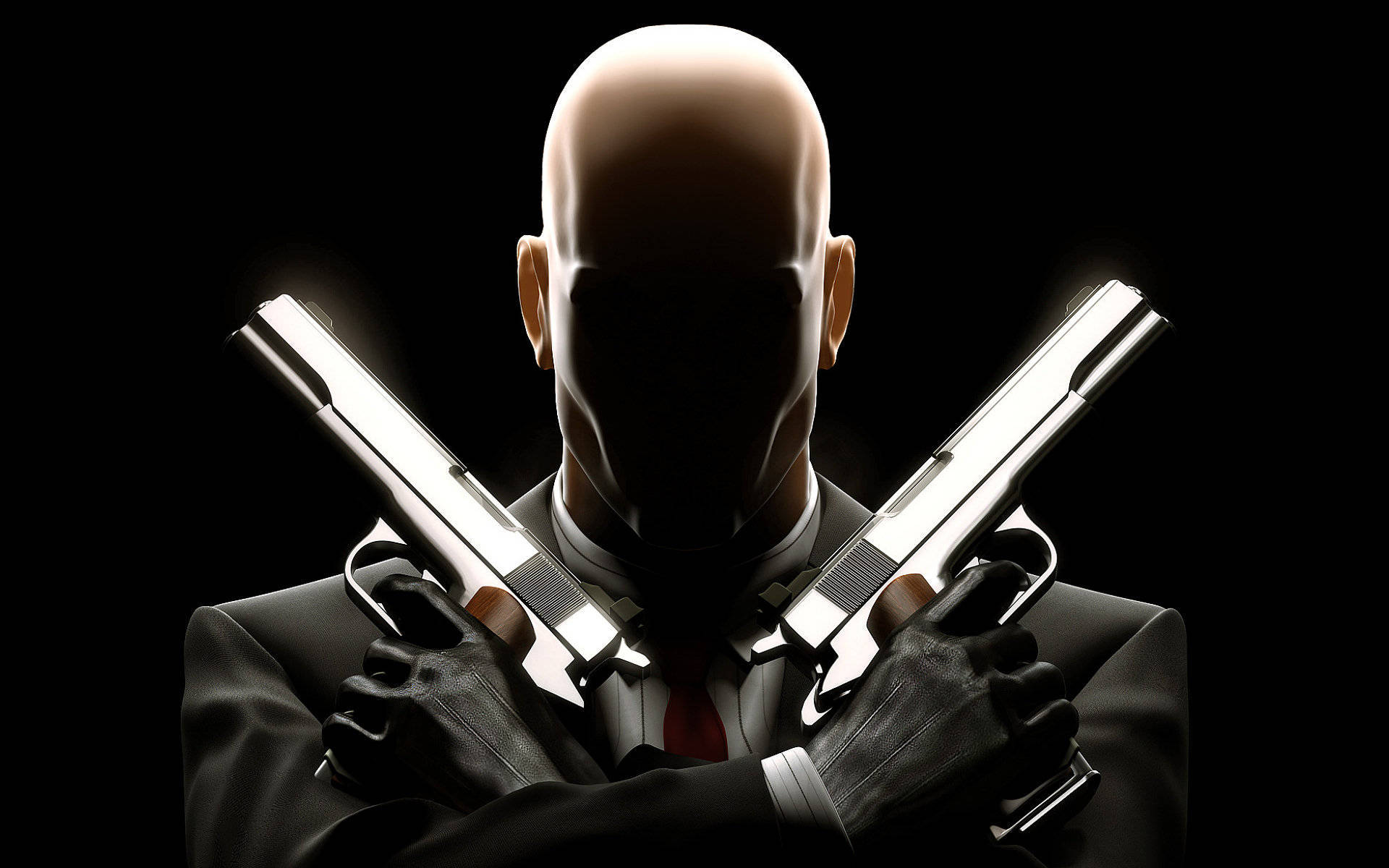 Hitman With A Shadowy Face Background